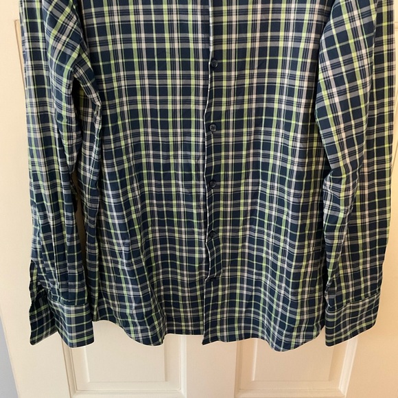 Peter Millar Summer Comfort Men’s Button Up Shirt Blue Plaid Long Sleeve Size L - Picture 4 of 8